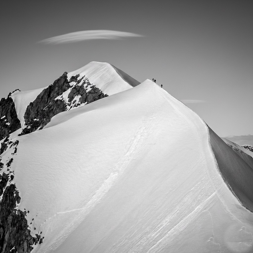 Arête de montagne enneigée